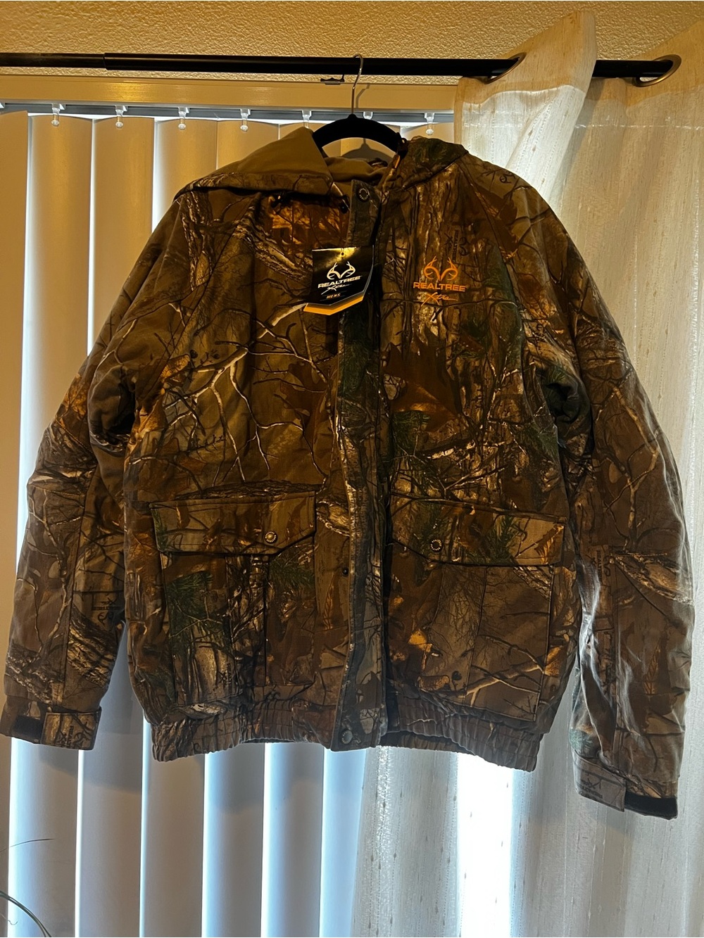 Realtree Camo Hooded Field Jacket in Brown and Green